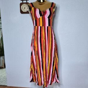 Multicolor Striped Sleeveless Dress